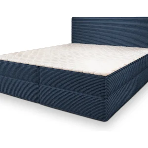 Boxspringbed PELLIO 160×200 cm Set met hoofdbord, bedbodem en matras, Blauw Boxspringbed PELLIO 160×200 cm Set met hoofdbord, bedbodem en matras, Blauw