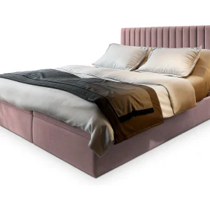 Boxspringbed MURLO 160×200 cm Set met hoofdbord, bedbodem en matras, Poederroze Boxspringbed MURLO 160×200 cm Set met hoofdbord, bedbodem en matras, Poederroze