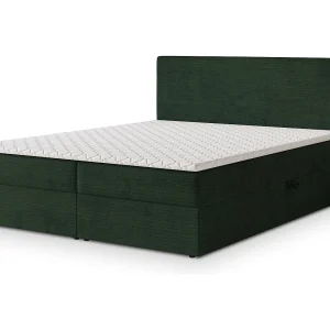 Boxspringbed NIRA 160×200 cm Set met hoofdbord, bedbodem en matras, Dennengroen Boxspringbed NIRA 160×200 cm Set met hoofdbord, bedbodem en matras, Dennengroen