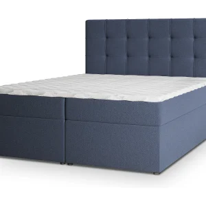 Boxspringbed PALMA 160×200 cm Set met hoofdbord, bedbodem en matras, Blauw Boxspringbed PALMA 160×200 cm Set met hoofdbord, bedbodem en matras, Blauw