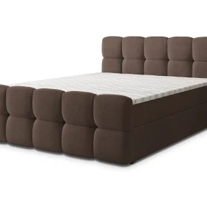 Boxspringbed BRUME 180×200 cm Set met hoofdbord, bedbodem en matras, Bruin
