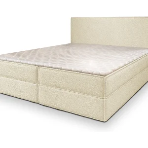 Boxspringbed PELLIO 180×200 cm Set met hoofdbord, bedbodem en matras, Crème