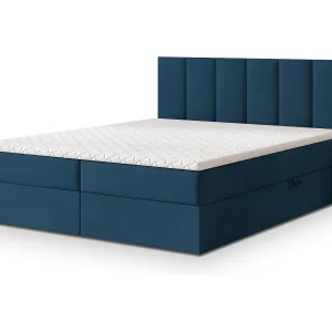 Boxspringbed MERIL 160×200 cm Set met hoofdbord, bedbodem en matras, Blauw Boxspringbed MERIL 160×200 cm Set met hoofdbord, bedbodem en matras, Blauw