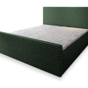 Boxspringbed BRENTO 140×200 cm Set met hoofdbord, bedbodem en matras, Dennengroen Boxspringbed BRENTO 140×200 cm Set met hoofdbord, bedbodem en matras, Dennengroen