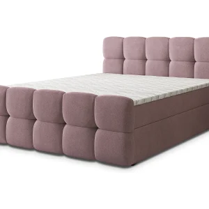 Boxspringbed BRUME 140×200 cm Set met hoofdbord, bedbodem en matras, Poederroze Boxspringbed BRUME 140×200 cm Set met hoofdbord, bedbodem en matras, Poederroze