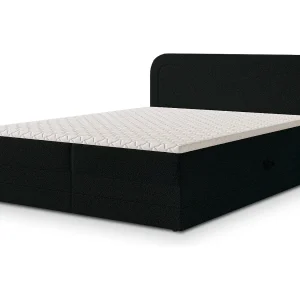Boxspringbed ARMEL 140×200 cm Set met hoofdbord, bedbodem en matras, Zwart