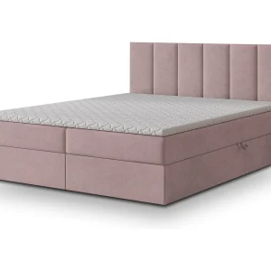 Boxspringbed MERIL 160×200 cm Set met hoofdbord, bedbodem en matras, Poederroze Boxspringbed MERIL 160×200 cm Set met hoofdbord, bedbodem en matras, Poederroze