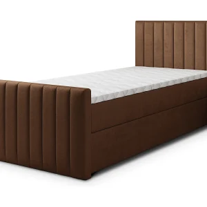 Boxspringbed ARION 80×200 cm Set met hoofdbord, bedbodem en matras, Bruin