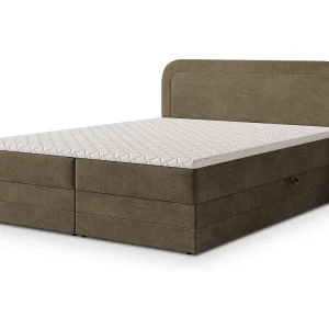 Boxspringbed ARMEL 180×200 cm Set met hoofdbord, bedbodem en matras, Beige