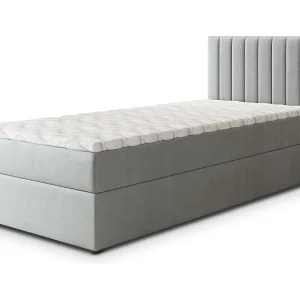 Boxspringbed BRESEL 80×200 cm Set met hoofdbord, bedbodem en matras, Lichtgrijs Boxspringbed BRESEL 80×200 cm Set met hoofdbord, bedbodem en matras, Lichtgrijs