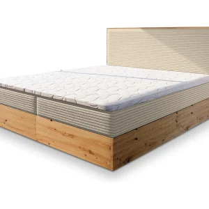 Boxspringbed VERDON 180×200 cm Set met hoofdbord, bedbodem en matras, Crème Boxspringbed VERDON 180×200 cm Set met hoofdbord, bedbodem en matras, Crème