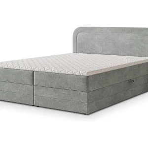 Boxspringbed ARMEL 140×200 cm Set met hoofdbord, bedbodem en matras, Lichtgrijs Boxspringbed ARMEL 140×200 cm Set met hoofdbord, bedbodem en matras, Lichtgrijs