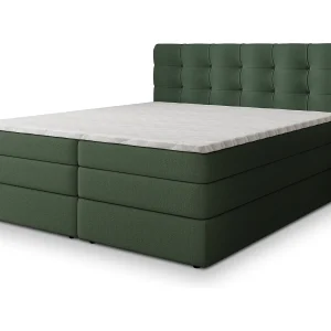 Boxspringbed AREZI 180×200 cm Set met hoofdbord, bedbodem en matras, Groen
