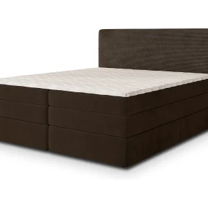 Boxspringbed MATERN 140×200 cm Set met hoofdbord, bedbodem en matras, Bruin