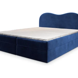 Boxspringbed FLUVIA 160×200 cm Set met hoofdbord, bedbodem en matras, Blauw Boxspringbed FLUVIA 160×200 cm Set met hoofdbord, bedbodem en matras, Blauw