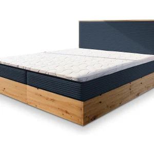 Boxspringbed VERDON 140×200 cm Set met hoofdbord, bedbodem en matras, Blauw Boxspringbed VERDON 140×200 cm Set met hoofdbord, bedbodem en matras, Blauw