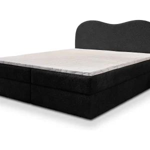 Boxspringbed FLUVIA 160×200 cm Set met hoofdbord, bedbodem en matras, Zwart Boxspringbed FLUVIA 160×200 cm Set met hoofdbord, bedbodem en matras, Zwart
