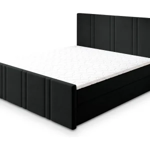 Boxspringbed COMOZA 140×200 cm Set met hoofdbord, bedbodem en matras, Zwart Boxspringbed COMOZA 140×200 cm Set met hoofdbord, bedbodem en matras, Zwart