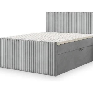 Boxspringbed TERVAN 140×200 cm Set met hoofdbord, bedbodem en matras, Lichtgrijs Boxspringbed TERVAN 140×200 cm Set met hoofdbord, bedbodem en matras, Lichtgrijs