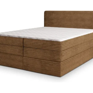 Boxspringbed LUNERA 140×200 cm Set met hoofdbord, bedbodem en matras, Koperkleurig