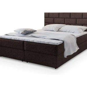 Boxspringbed KERLO 180×200 cm Set met hoofdbord, bedbodem en matras, Bruin