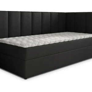 Boxspringbed BEVE 100×200 cm Set met hoofdbord, bedbodem en matras, Zwart Boxspringbed BEVE 100×200 cm Set met hoofdbord, bedbodem en matras, Zwart