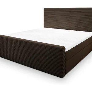 Boxspringbed ALORIA 140×200 cm Set met hoofdbord, bedbodem en matras, Bruin
