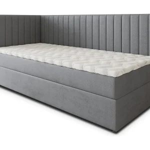 Boxspringbed ARIS 90×200 cm Set met hoofdbord, bedbodem en matras, Grijs Boxspringbed ARIS 90×200 cm Set met hoofdbord, bedbodem en matras, Grijs