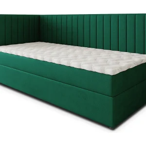Boxspringbed ARIS 80×200 cm Set met hoofdbord, bedbodem en matras, Dennengroen