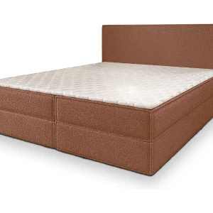 Boxspringbed PELLIO 160×200 cm Set met hoofdbord, bedbodem en matras, Koperkleurig Boxspringbed PELLIO 160×200 cm Set met hoofdbord, bedbodem en matras, Koperkleurig