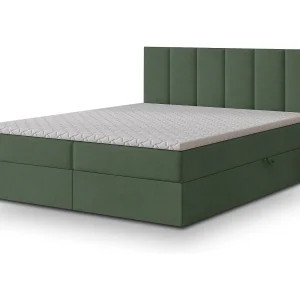 Boxspringbed MERIL 160×200 cm Set met hoofdbord, bedbodem en matras, Groen Boxspringbed MERIL 160×200 cm Set met hoofdbord, bedbodem en matras, Groen