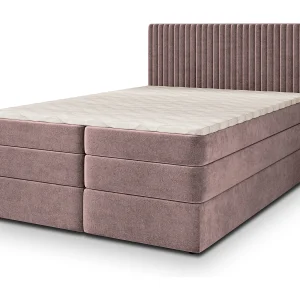 Boxspringbed FELBIO 180×200 cm Set met hoofdbord, bedbodem en matras, Poederroze