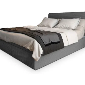 Boxspringbed ASTOR 160×200 cm Set met hoofdbord, bedbodem en matras, Grijs Boxspringbed ASTOR 160×200 cm Set met hoofdbord, bedbodem en matras, Grijs