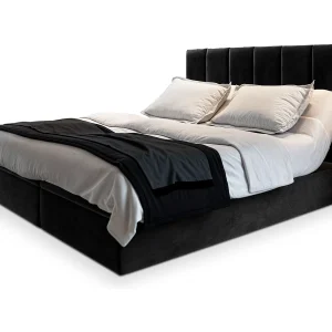 Boxspringbed BARINO 160×200 cm Set met hoofdbord, bedbodem en matras, Zwart Boxspringbed BARINO 160×200 cm Set met hoofdbord, bedbodem en matras, Zwart