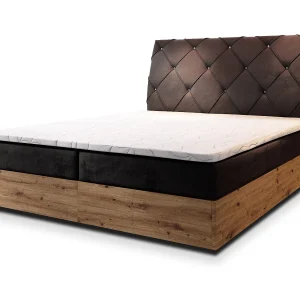 Boxspringbed VELLANO 160×200 cm Set met hoofdbord, bedbodem en matras, Bruin Boxspringbed VELLANO 160×200 cm Set met hoofdbord, bedbodem en matras, Bruin