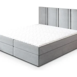 Boxspringbed LARIO 180×200 cm Set met hoofdbord, bedbodem en matras, Lichtgrijs