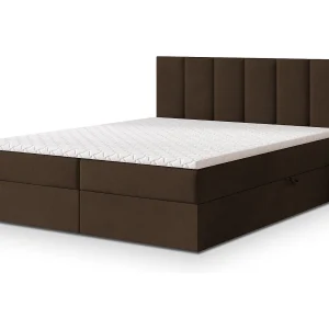 Boxspringbed MERIL 140×200 cm Set met hoofdbord, bedbodem en matras, Bruin Boxspringbed MERIL 140×200 cm Set met hoofdbord, bedbodem en matras, Bruin