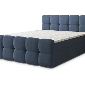 Boxspringbed BRUME 160×200 cm Set met hoofdbord, bedbodem en matras, Blauw Boxspringbed BRUME 160×200 cm Set met hoofdbord, bedbodem en matras, Blauw