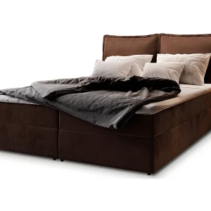 Boxspringbed LENTE 140×200 cm Set met hoofdbord, bedbodem en matras, Bruin Boxspringbed LENTE 140×200 cm Set met hoofdbord, bedbodem en matras, Bruin