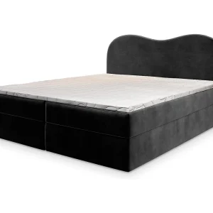 Boxspringbed FLUVIA 180×200 cm Set met hoofdbord, bedbodem en matras, Zwart Boxspringbed FLUVIA 180×200 cm Set met hoofdbord, bedbodem en matras, Zwart