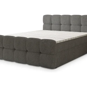 Boxspringbed BRUME 160×200 cm Set met hoofdbord, bedbodem en matras, Grijs Boxspringbed BRUME 160×200 cm Set met hoofdbord, bedbodem en matras, Grijs
