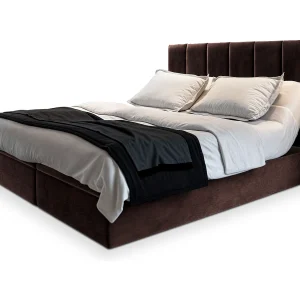 Boxspringbed BARINO 140×200 cm Set met hoofdbord, bedbodem en matras, Bruin Boxspringbed BARINO 140×200 cm Set met hoofdbord, bedbodem en matras, Bruin