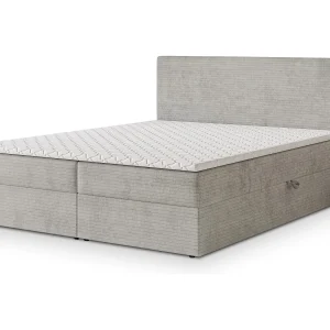 Boxspringbed NIRA 180×200 cm Set met hoofdbord, bedbodem en matras, Lichtgrijs