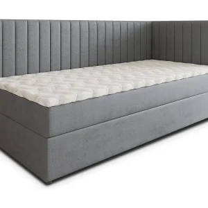 Boxspringbed ARIS 90×200 cm Set met hoofdbord, bedbodem en matras, Grijs Boxspringbed ARIS 90×200 cm Set met hoofdbord, bedbodem en matras, Grijs