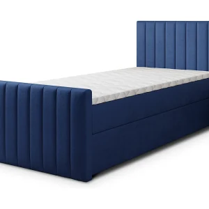 Boxspringbed ARION 80×200 cm Set met hoofdbord, bedbodem en matras, Blauw