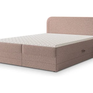 Boxspringbed ARMEL 160×200 cm Set met hoofdbord, bedbodem en matras, Poederroze