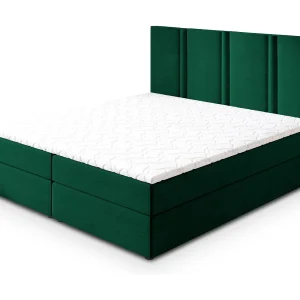 Boxspringbed LARIO 180×200 cm Set met hoofdbord, bedbodem en matras, Dennengroen