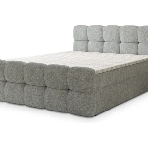Boxspringbed BRUME 160×200 cm Set met hoofdbord, bedbodem en matras, Lichtgrijs Boxspringbed BRUME 160×200 cm Set met hoofdbord, bedbodem en matras, Lichtgrijs
