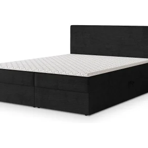 Boxspringbed NIRA 180×200 cm Set met hoofdbord, bedbodem en matras, Zwart
