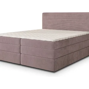 Boxspringbed MATERN 140×200 cm Set met hoofdbord, bedbodem en matras, Poederroze
